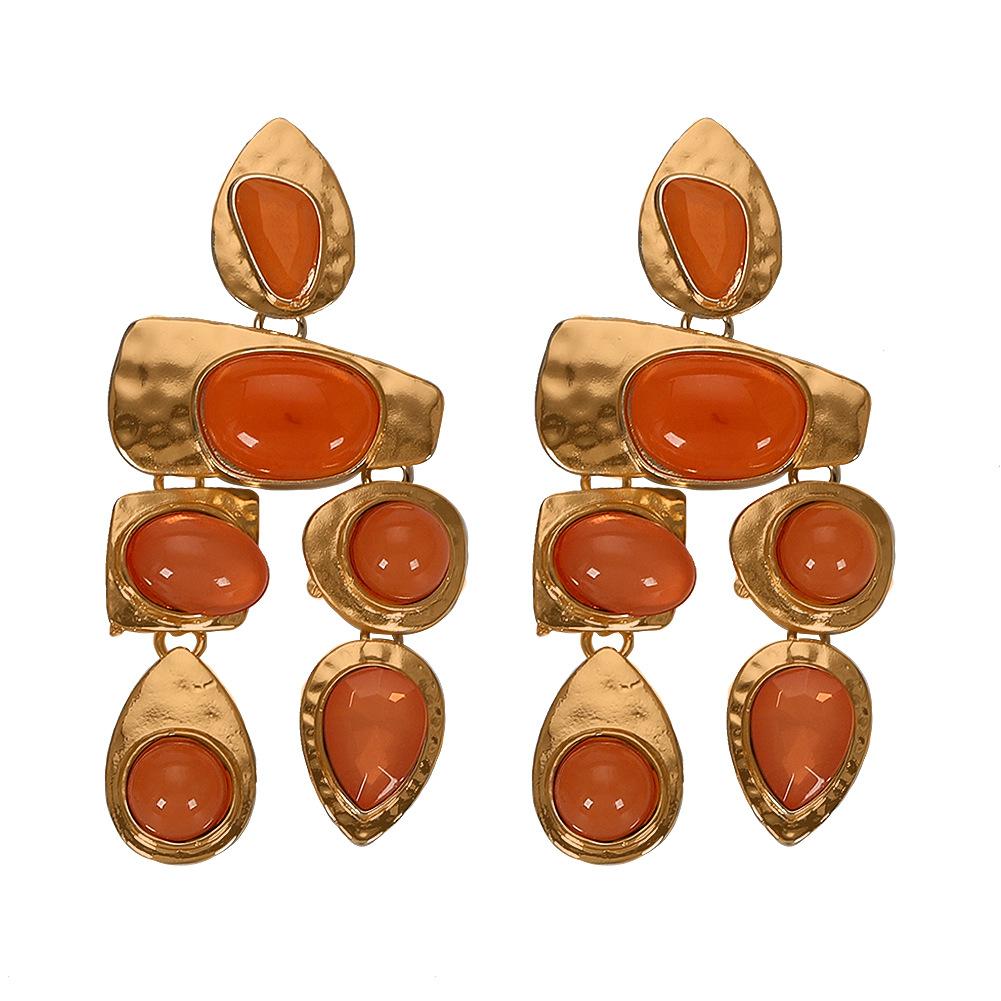 Exaggerated Gemstones, Wild Irregular Earrings Nhjq131735