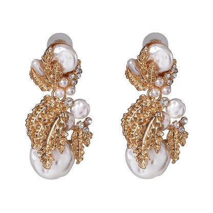 Fashion Gold-plated Retro Earrings Pearl Drop Earrings