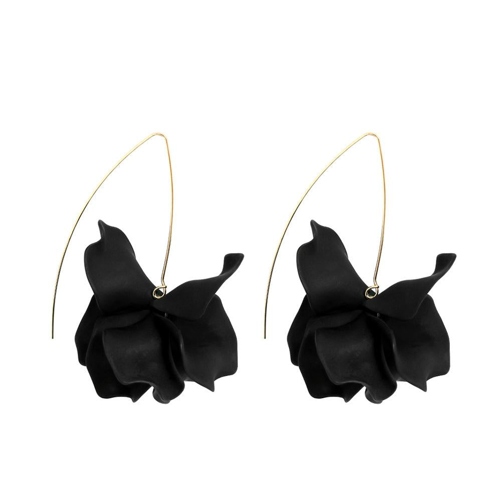 Womens Flower Plating Alloy  Resin Earrings Nhmd120755