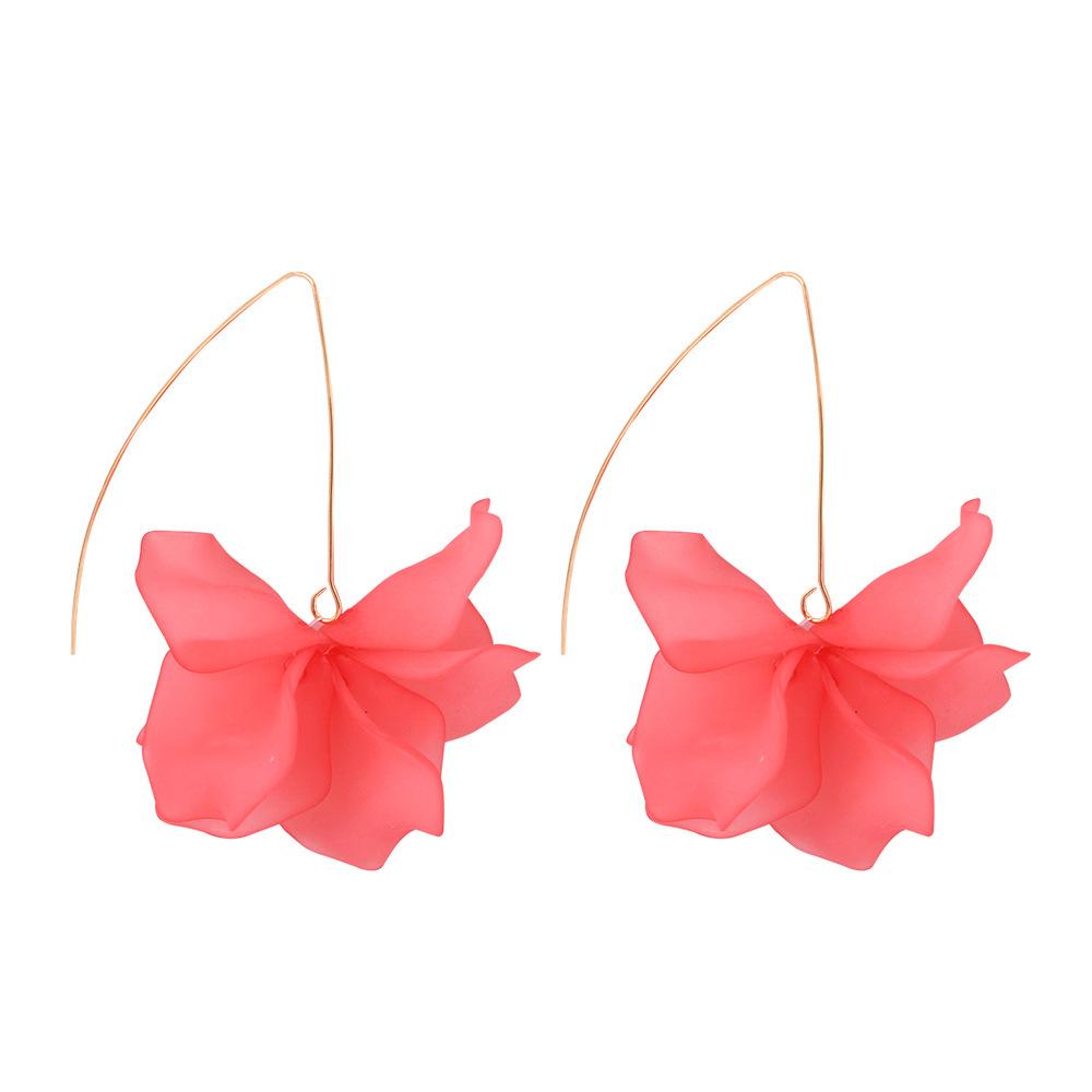 Womens Flower Plating Alloy  Resin Earrings Nhmd120755