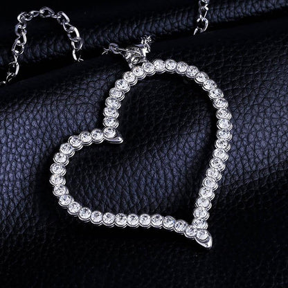 Womens Heart-shaped Rhinestone Necklaces Nhas120932