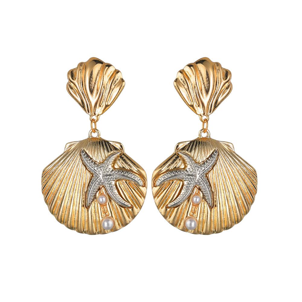 Temperament Pop Shell Coral Shell Starfish Earrings Nhbq130322