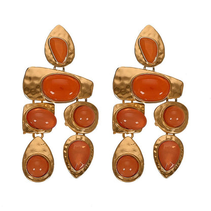 Exaggerated Gemstones, Wild Irregular Earrings Nhjq131735