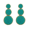 Fashion-shaped Round Mosaic Rice Beads Imitated Crystal Earrings Nhas132599