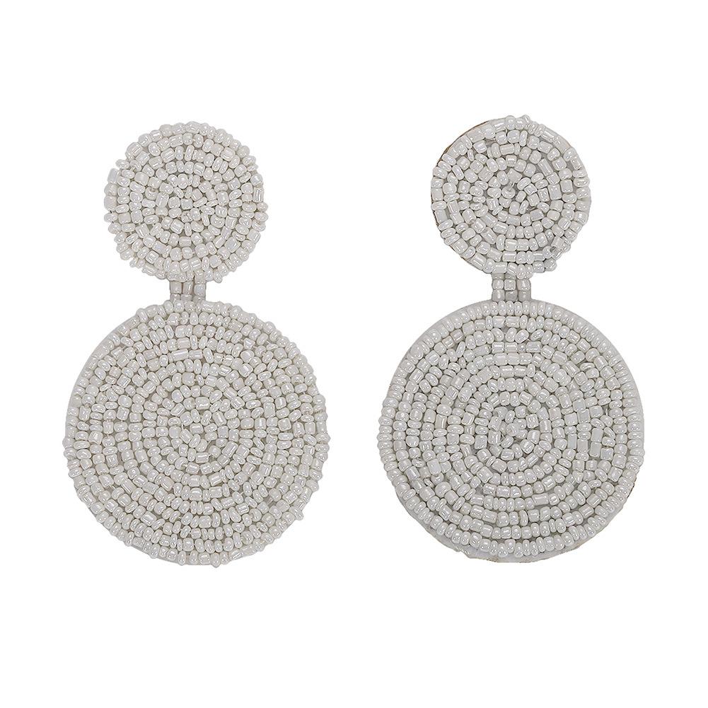 Womens Round Rice Beads Earrings Nhjq139238