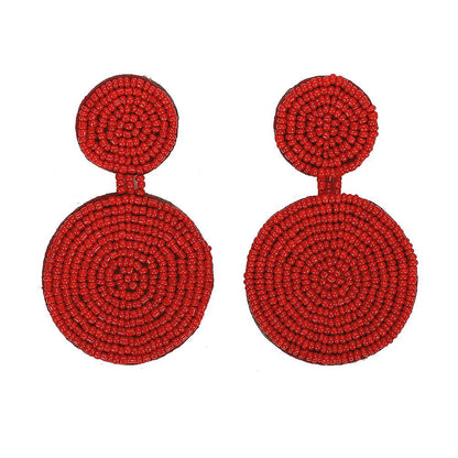 Womens Round Rice Beads Earrings Nhjq139238