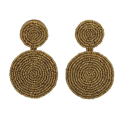 Womens Round Rice Beads Earrings Nhjq139238