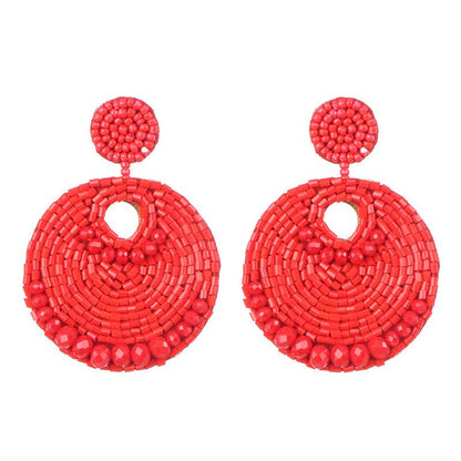 Fashion Geometric Imitated Crystal Rice Beads National Wind Earrings Nhjj139827