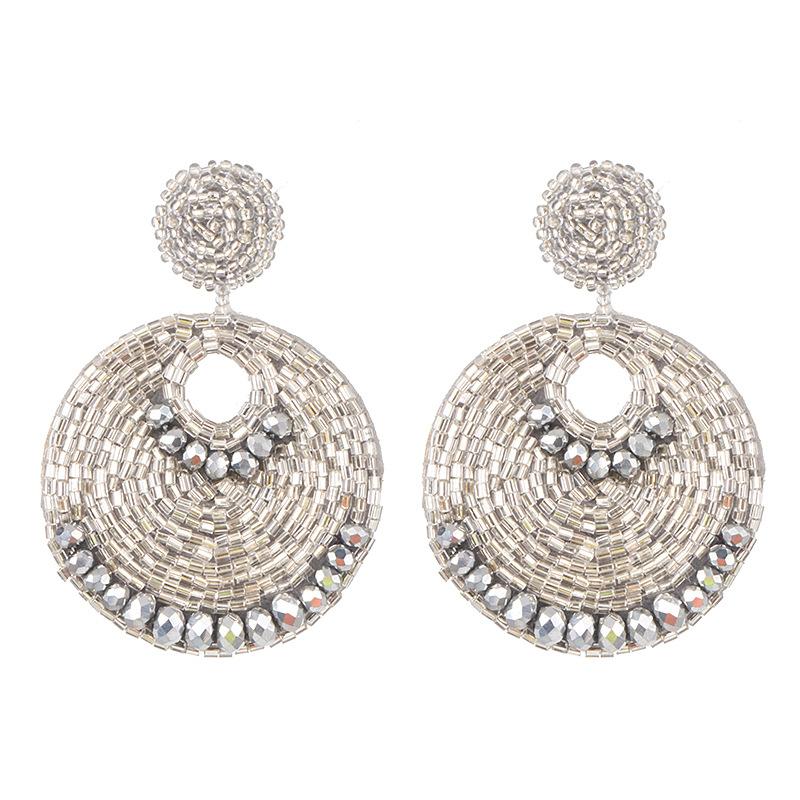 Fashion Geometric Imitated Crystal Rice Beads National Wind Earrings Nhjj139827