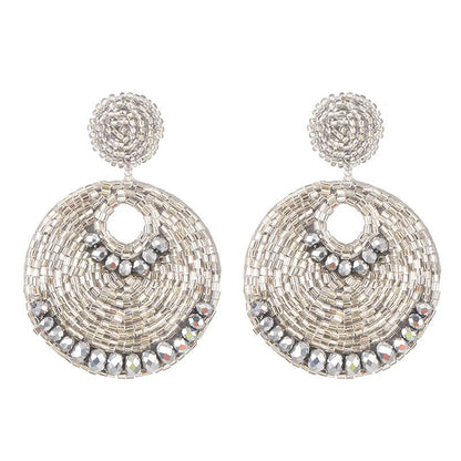 Fashion Geometric Imitated Crystal Rice Beads National Wind Earrings Nhjj139827