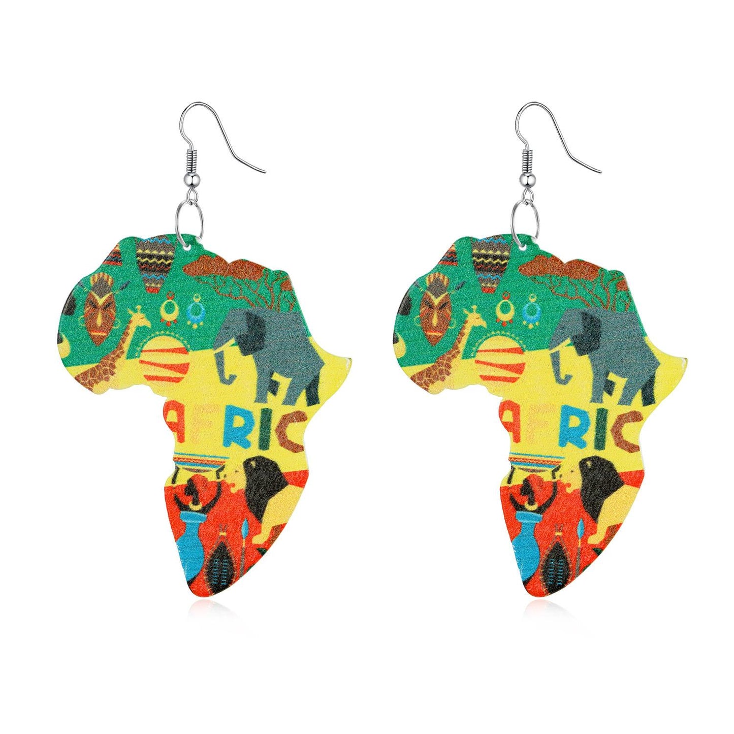 Fashion Color Resin African Map Earrings Nhgo142985