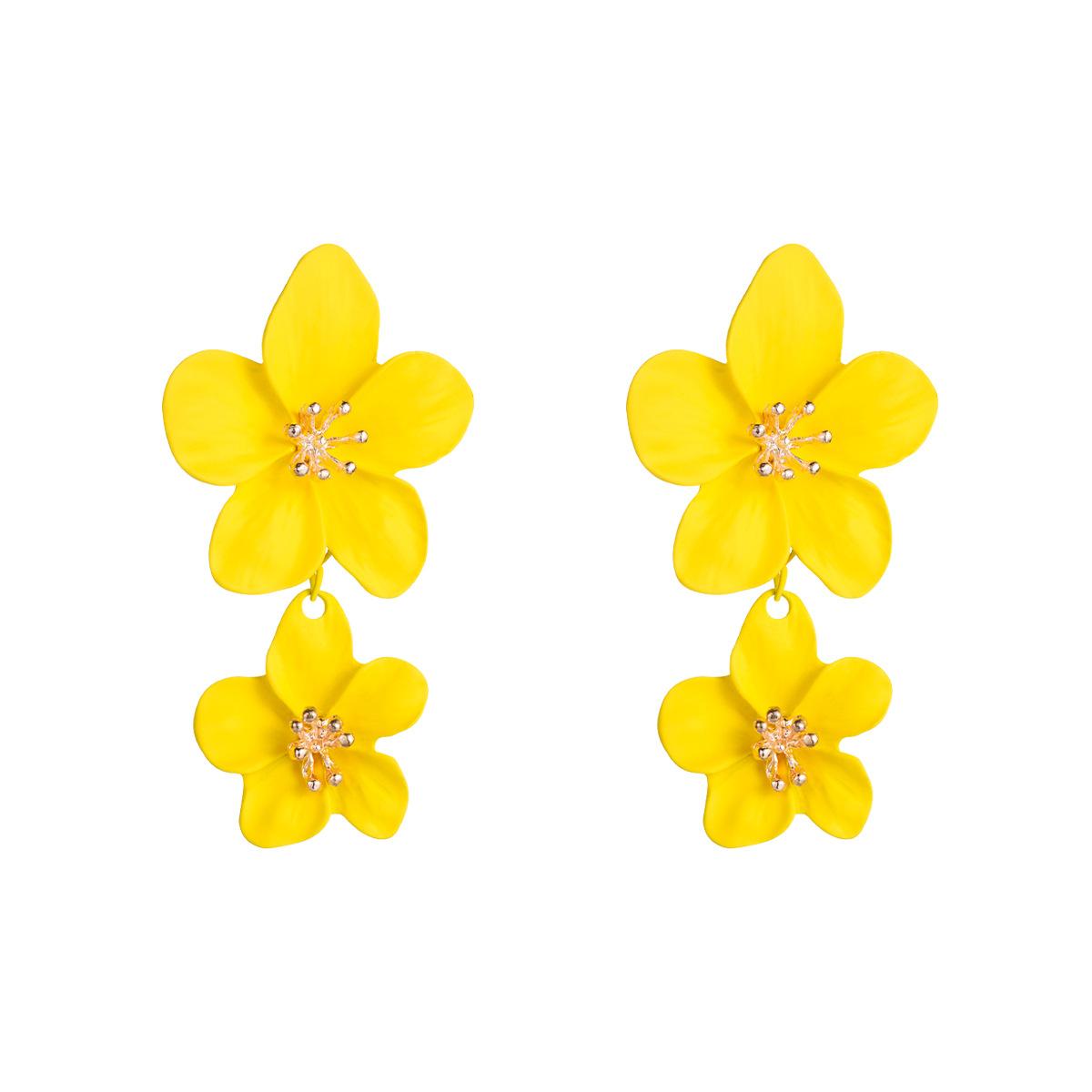 Fashion Double Flower Earrings Nhln143521