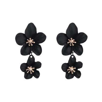 Fashion Double Flower Earrings Nhln143521