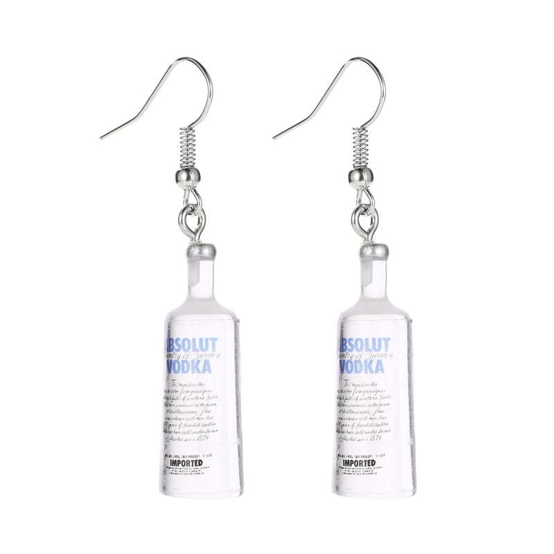 New Transparent Resin Mineral Water Bottle Earrings Nhdp145208