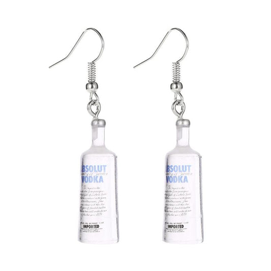 New Transparent Resin Mineral Water Bottle Earrings Nhdp145208