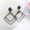 New Frosted Double-layer Square Earrings Nhpf145225