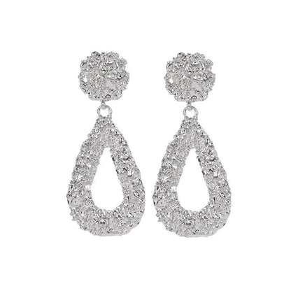 Fashion Metal Embossed Drop Earrings Nhdp145230