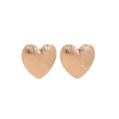 Fashion Heart Plating Metal No Inlaid Earrings Ear Studs