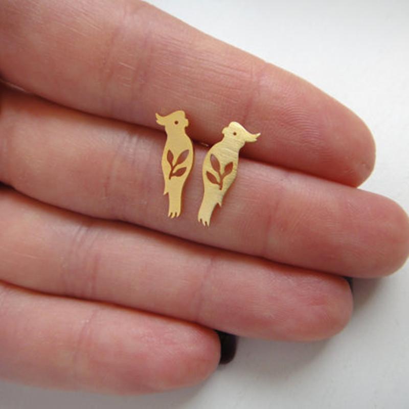 Fashion Animal Hollow Bird Parrot Alloy Earrings Nhcu146554