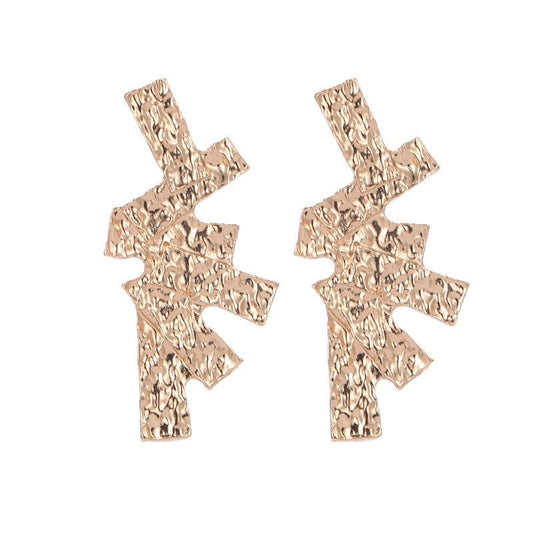 Geometric Rectangle Stitching Frosted Irregular Earrings Nhcu146588