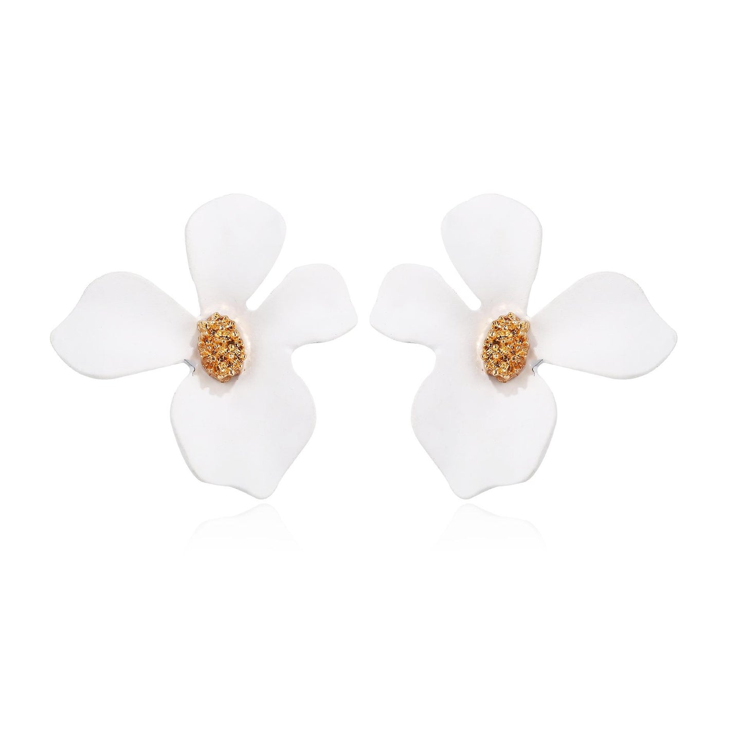 Womens Floral Paint Alloy Earrings Nhln148182