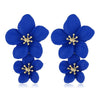 Fashion Flower Stoving Varnish Alloy Drop Earrings