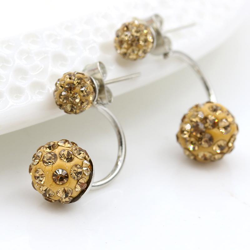 Fashion Alloy Imitated Crystal Ball Stud Earrings Nhdp148370