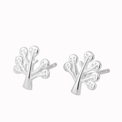 S925 Silver Christmas Tree Stud Earrings Nhcu149851