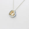 Korean Version Of The Double Heart Artificial Gem Double-layer Peach Heart Clavicle Crystal Necklace Nhdp150120