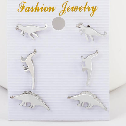 New Animal Ear Cuff Dinosaur Antique Clip Earrings Silver Gold Nhdp150552