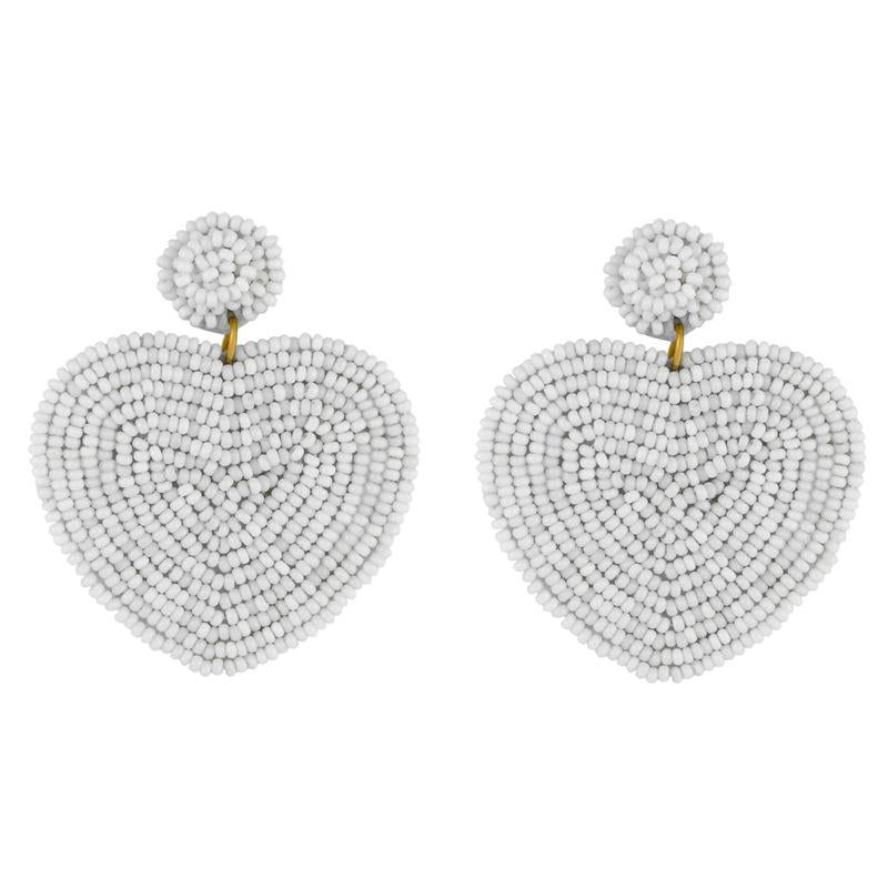 Beaded Heart-shaped Earrings Nhas150813