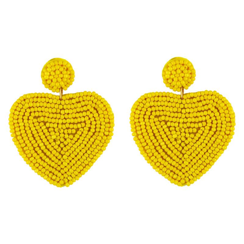 Beaded Heart-shaped Earrings Nhas150813