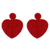 Beaded Heart-shaped Earrings Nhas150813