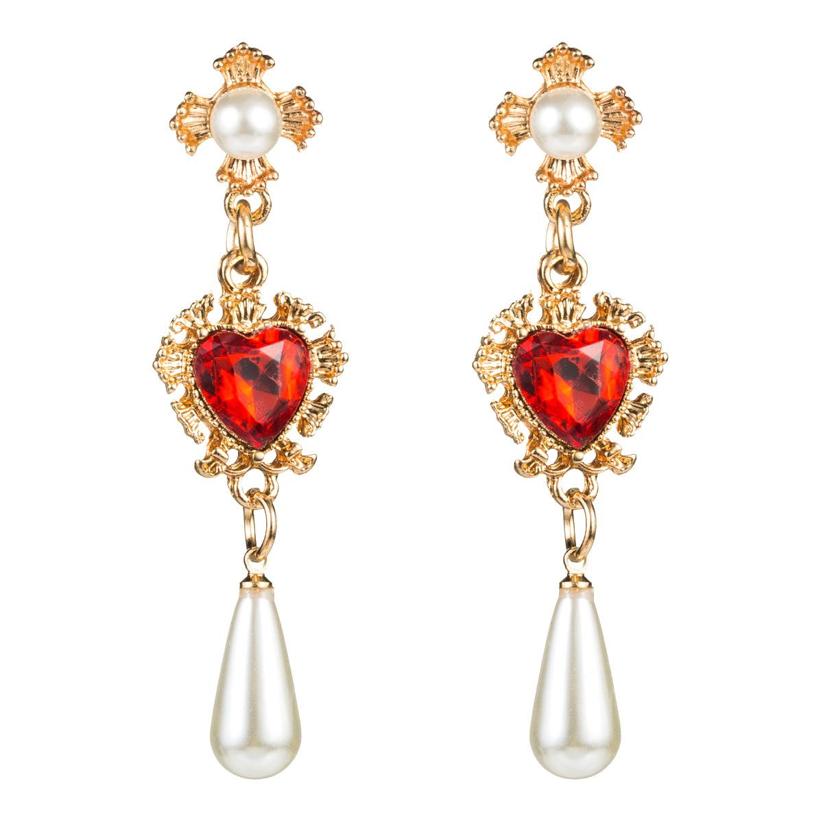 Fashion Water Droplets Diamond Alloy Artificial Gemstones Earrings