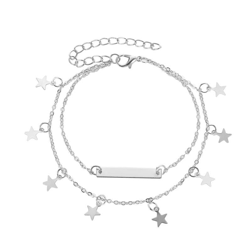 Fashion Double-layer Five-pointed Star Alloy Anklet Nhdp154402