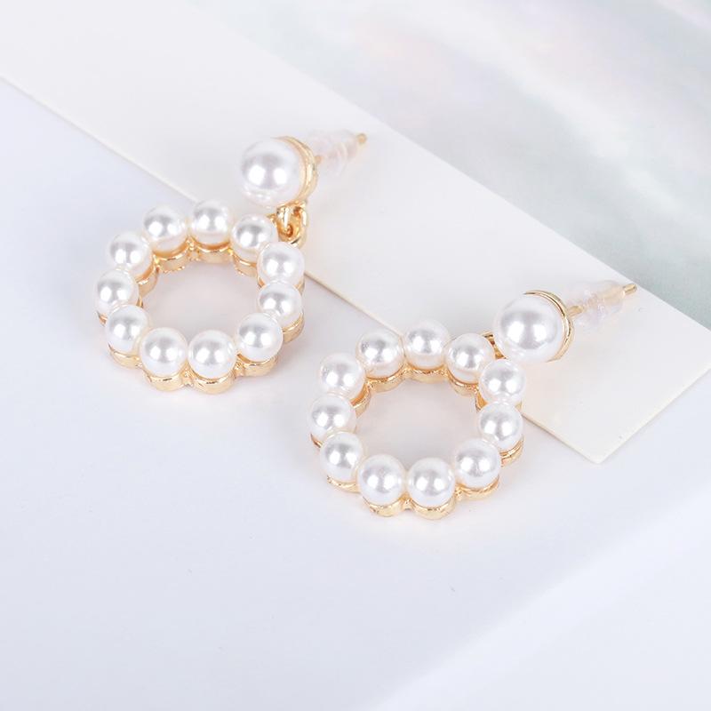 Simple Style Geometric Plating Alloy Artificial Gemstones Earrings