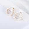 Simple Style Geometric Plating Alloy Artificial Gemstones Earrings