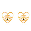 Fashion Copper Heart Shaped Eyes Stud Earrings Nhas155431