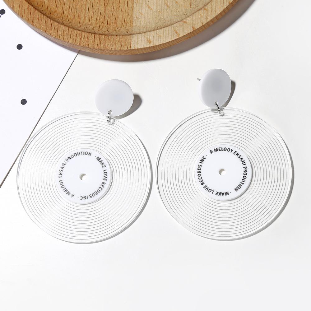 New Fashion Vinyl Record Round Earrings Simple Earrings