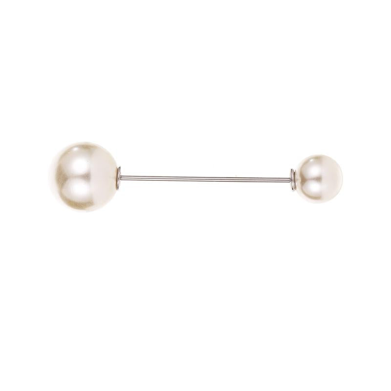 New Double-headed Pearl Word Pin Simple Anti-buffing Brooch Collar Brooch Fashion Wild Neckline Pin Shawl Buckle