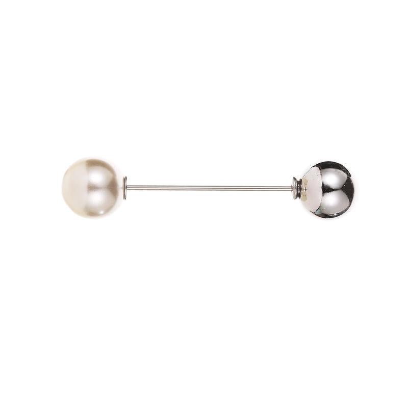 New Double-headed Pearl Word Pin Simple Anti-buffing Brooch Collar Brooch Fashion Wild Neckline Pin Shawl Buckle