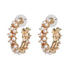 Geometric Earrings Pearl Alloy Diamond Earrings