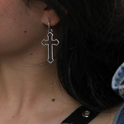 Exaggerated Fashion Cross Plating Alloy No Inlaid Earrings