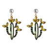 Fashion Cactus Stoving Varnish Alloy Artificial Gemstones Earrings