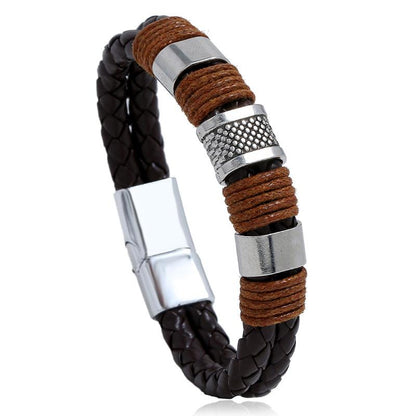 Fashion Geometric Pu Leather No Inlaid Unisex Bracelets