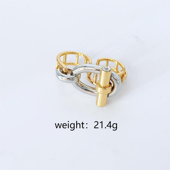 Copper Geometric Rings Bracelets