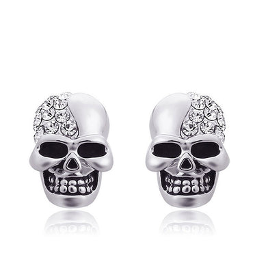 European And American Fashion Metal Studded Skull Earrings