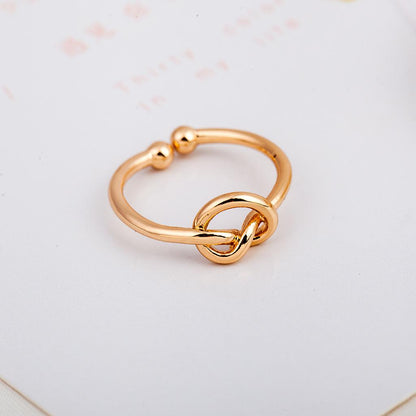 Knotted Love Ring Ring Open Heart Braided Staggered Ring