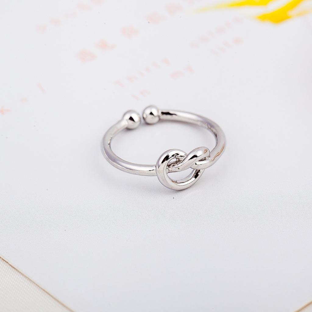 Knotted Love Ring Ring Open Heart Braided Staggered Ring