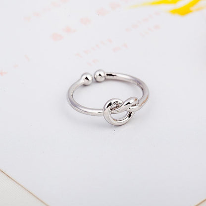 Knotted Love Ring Ring Open Heart Braided Staggered Ring